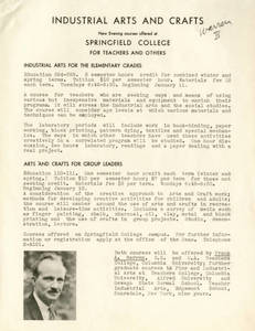 Industrial Arts and Crafts Course Flyer, c. 1938