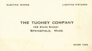 Tuohey Company business card, ca. 1926