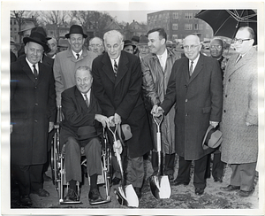 Mayor John Collins and United States Representative John McCormack at a groundbreaking