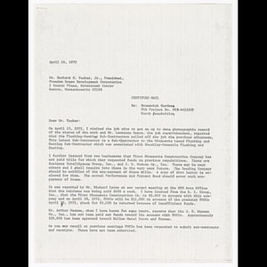 Letter from Henry C. Boles to Mr. Herbert E. Tucker, Jr. about March requisition and Brunswick Gardens