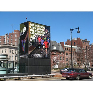 Advertisement at Kenmore Square associated with the 2013 Boston Marathon