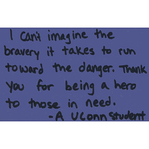 Message from UCONN student