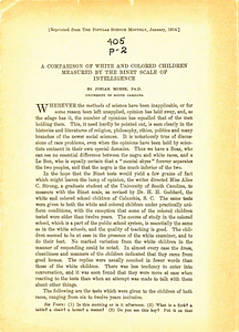 A comparison of white and colored children measured by the Binet scale of intelligence
