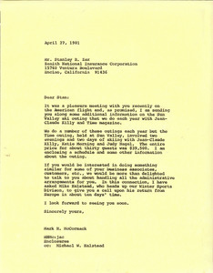 Letter from Mark H. McCormack to Stanley R. Zax