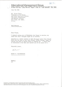 Letter from Mark H. McCormack to Frank Olson