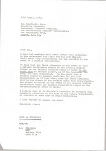 Letter from Mark H. McCormack to Ken Schofield