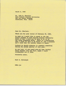 Letter from Mark H. McCormack to John M. Gherlein