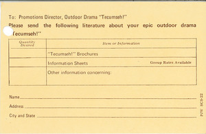 Tecumseh reply card