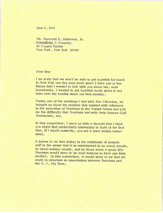 Letter from Mark H. McCormack to Raymond R. Herrmann Jr.