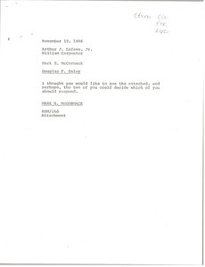 Memorandum from Mark H. McCormack to Arthur J. Lafave and William Carpenter