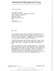 Letter from Mark H. McCormack to Robert D. Haas