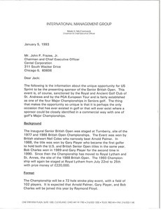 Letter from Mark H. McCormack to John P. Frazee