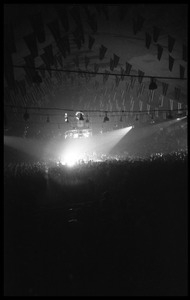 Distant view of the Beatles on stage