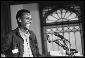 Stokely Carmichael speaking at the Youth, Non-Violence, and Social Change conference, Howard University