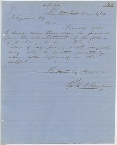 Letter from Robert F. Gardner to Joseph Lyman