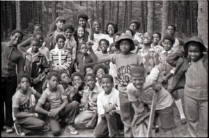Inner City Round Table of Youth campers: group of African American children at summer camp