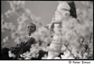 Speakers seated on the dais at the Martin Luther King memorial service