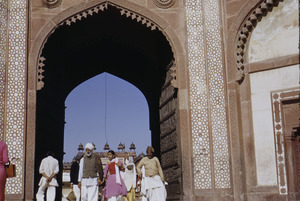 People coming out of the Buland Darwaza