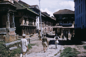 Men walking down street in Bhaktapur