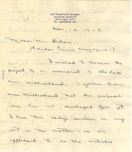 Letter from Paul Swan to W. E. B. Du Bois
