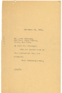 Letter from W. E. B. Du Bois to Arna Bontemps