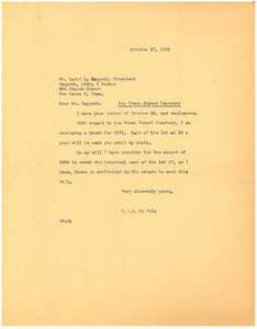 Letter from W. E. B. Du Bois to New Haven City Burial Ground