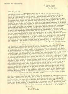 Letter from Martha Gruening to W. E. B. Du Bois