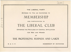 Liberal Party of New York State membership application - Digital ...