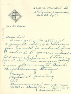 Letter from Estella M. Walker to W. E. B. Du Bois
