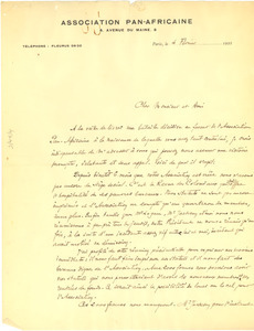 Letter from Isaac Beton to W. E. B. Du Bois