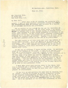 Letter from James William Henderson to W. E. B. Du Bois