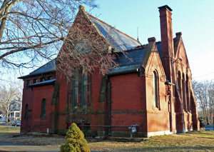 Merrick Public Library: rear view of library exterior - Digital ...