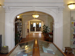 Lenox Library: interior looking over exhibit area through archways