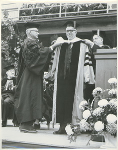 Thomas C. Mendenhall at his hooding ceremony during the Centennial Convocation