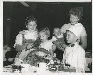 Young client and family with turkey