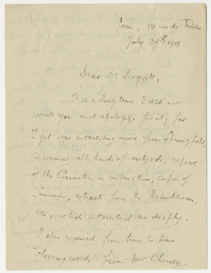 Letter from Louis Marchand to Dr. Doggett (July 24, 1913)