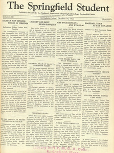 The Springfield Student (vol. 12, no. 4), October 14, 1921