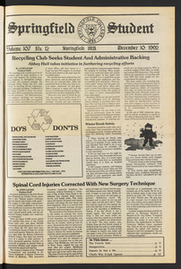 The Springfield Student (vol. 107, no. 12) Dec. 10, 1992