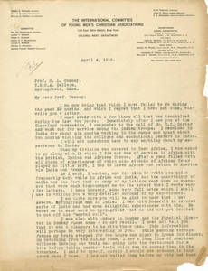 Max Yergan Letter to Ralph Cheney