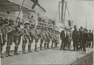 Scouts in Formation on Pier (c. 1911)