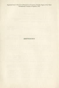 Aristogenics, 1932