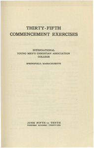 Springfield College Commencement program (1921)