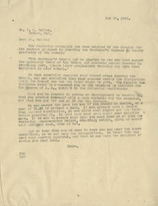Letter to Thomas D. Patton from Springfield College (May 26, 1908)