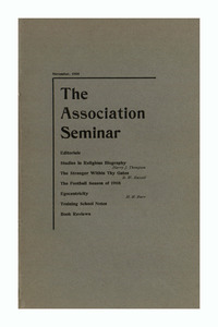The Association Seminar (vol. 17 no. 2), November, 1908