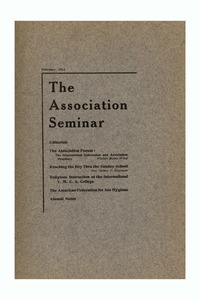 The Association Seminar (vol. 21 no. 5), February 1913