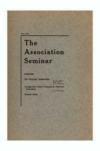 The Association Seminar (vol. 21 no. 9), June 1913