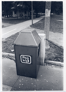 Trash can in Boston Common