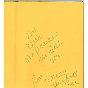 Card from a woman at the Western Massachusetts Correctional Alcohol Center