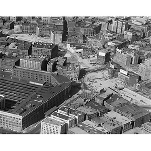 South Station area looking west, tunnel construction, close up, Boston, MA