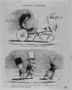 Un cabriolet ayant une fâcheuse ressemblance Après la séance. Auguste et Arthur cessent d'être des hommes politiques sérieux, et redeviennent de folâtres jeunes gens.....